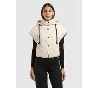 Steppweste KHUJO "NINGA", Damen, Gr. S, sanftes weiß, 100% Nylon, leicht glänzend, regular fit, Westen Steppweste (18746437-S) sanftes weiß