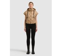 Steppweste KHUJO "NINGA", Damen, Gr. S, schwarz camel, 100% Nylon, leicht glänzend, regular fit, Westen Steppweste (83731513-S) schwarz camel