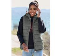 Steppweste LASCANA ACTIVE Gr. 34, grau (graugrün) Damen Westen Outdoorwesten mit Reißverschlusstaschen (73011537-34)