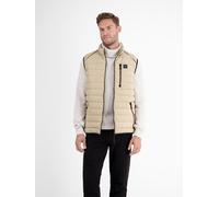 Steppweste LERROS "Sportive Steppweste mit hohem Kragen und Zippertaschen", Herren, Gr. L, beige (gravel beige), 100% Polyester, Westen Steppweste (26070416-L) gravel beige