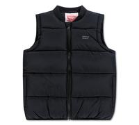 Steppweste LEVI'S KIDS "LVB BATWING EMB PUFFER VEST", Jungen, Gr. 4 (104), jet schwarz, Westen Steppweste, mit Blouson-Kragen / Logo-Stickerei / für Boys (76540233-4) jet schwarz