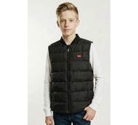 Steppweste LEVI'S KIDS "LVB LIGHTWEIGHT VEST", Jungen, Gr. 12 (152), schwarz (jet schwarz), Web, Obermaterial: 100% Polyester, bestickt, unifarben, normal hüftbedeckend, Rundhals, Westen Steppweste, f