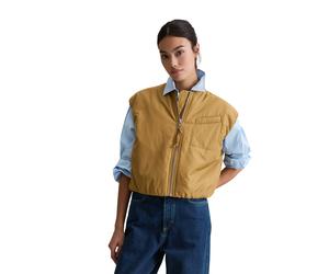 Steppweste MARC O'POLO DENIM "aus recyceltem Polyester", Damen, Gr. XS, golden ocher, Obermaterial: 100% Polyester. Futter: 100% Polyester, unifarben, relaxed fit, Westen Steppweste (50371532-XS) gold