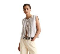 Steppweste MARC O'POLO DENIM "aus reinem Organic Cotton", Damen, Gr. S, sanftes weiß, Obermaterial: 100% Baumwolle; Futter: 100% Baumwolle, gestreift, regular fit, Westen Steppweste (61774410-S) sanft