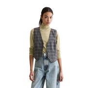 Steppweste MARC O'POLO DENIM "mit recyceltem Polyester und Viskose", Damen, Gr. L, dunkelgrau, Obermaterial: 64% Polyester, 34% Viskose, 2% Elasthan; Futter: 100% Viskose, kariert, regular fit, Westen