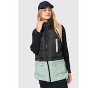 Steppweste MARIKOO "Kiraraa", Damen, Gr. M (38), grün (schwarz, mint), Obermaterial: 100% Polyester; Innenseite: 100% Polyester; Futter: 100% Polyester, Westen Steppweste, mit schönem Steppdesign (890