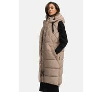 Steppweste MARIKOO "Narikaa", Damen, Gr. S, grau (taupe grau), Obermaterial: 100% Polyester; Innenseite: 100% Polyester, Westen Steppweste, mit weichem Teddyfell (31376056-S) taupe grau
