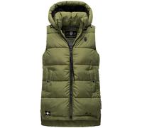 Warme Steppweste mit abnehmbarer Kapuze "Zarinaa" Dusty Olive M