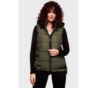 MARIKOO Damen warme Winter Steppweste mit Kapuze Zarinaa Olive Gr. XS