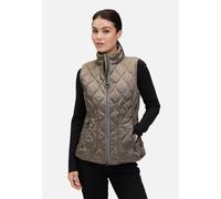 Strickweste BETTY BARCLAY "Betty Barclay Damen Steppweste mit Stehkragen", Damen, Gr. 42, grau (taupe), Obermaterial: 100% Polyamid., casual, figurumspielend, Westen (40822648-42) taupe