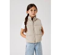 Steppweste NAME IT "NKFMAKET für Mädchen mit Stehkragen und leichter Füllung", Mädchen, Gr. 146, beige (pure cashmere), Steppware, Obermaterial: 100% Polyester, unifarben, regular fit normal, Westen S