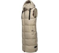 Navahoo Damen ärmellose lange Outdoorweste warme Winterjacke Schnuffelchen Pebble Grey Gr. XL