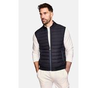 Steppweste NEW CANADIAN, Herren, Gr. M, blau (dunkelblau), 60% Viskose, 35% Polyester, 5% Elasthan, kurz, hoch geschlossener Ausschnitt, Westen Steppweste, mit elastischem Bund am Saum und Armabschlus