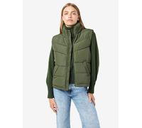 Steppweste NOISY MAY "NMDALCON S/L SHORT VEST NOOS FWD", Damen, Gr. XS, grün (kombu grün), Web, Obermaterial: 100% Polyester, unifarben, Westen Steppweste (82650224-XS)