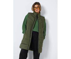 Steppweste NOISY MAY "NMDALCON S/L VEST NOOS FWD", Damen, Gr. S, grün (rosin), Web, Obermaterial: 100% Polyester, unifarben, normal ca. Mitte Oberschenkel, Westen Steppweste (66978903-S) rosin