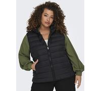 Steppweste ONLY CARMAKOMA "CARNEW TAHOE HOOD WAISTCOAT CC OTW NOOS", Damen, Gr. L (50/52), schwarz, Web, Obermaterial: 100% Nylon, unifarben, Westen Steppweste (85974335-L) schwarz