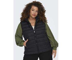 Steppweste ONLY CARMAKOMA "CARNEW TAHOE HOOD WAISTCOAT CC OTW NOOS", Damen, Gr. L (50/52), schwarz, Web, Obermaterial: 100% Nylon, unifarben, Westen Steppweste (85974335-L) schwarz