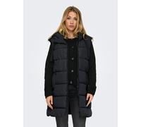 Steppweste ONLY "ONLCLAIR PUFFER HOOD WAISTCOAT OTW CC", Damen, Gr. M, schwarz, Steppware, Obermaterial: 100% Polyester, unifarben, Po-bedeckend, Westen Steppweste (14775618-M) schwarz