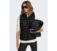 Steppweste ONLY "ONLNEWTAHOE HOOD WAISTCOAT OTW NOOS", Damen, Gr. XS, schwarz, Steppware, Obermaterial: 100% Nylon, unifarben, tailliert normal, Westen Steppweste, Kunstfaser, Topseller (17961223-XS)