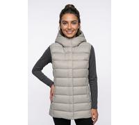Steppweste ONLY "ONLRUBY QUILTED DOWN HOOD WAISTCOAT OTW", Damen, Gr. L, grau (string), Steppware, Obermaterial: 100% Nylon, unifarben, normal, Westen Steppweste (26346552-L) string