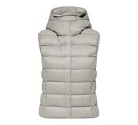 Steppweste ONLY "ONLRUBY QUILTED DOWN HOOD WAISTCOAT OTW", Damen, Gr. XL, grau (string), Steppware, Obermaterial: 100% Nylon, unifarben, normal, Westen Steppweste (26346552-XL) string