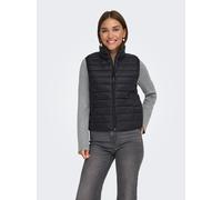 Steppweste ONLY "ONLTAHIA LW QUILTED WAISTCOAT OTW CC OTW", Damen, Gr. M, schwarz, Steppware, Obermaterial: 100% Nylon, unifarben, regular fit normal, Westen Steppweste, leicht glänzende Oberfläche (2