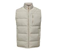 Steppweste ONLY & SONS "ONSJAKE QUILTED VEST OTW", Herren, Gr. M, silber lining, Web, Obermaterial: 100% Polyester, unifarben, regular fit normal, Westen Steppweste (31129200-M) silber lining