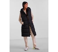 Steppweste PIECES "PCBEE NEW LONG PUFFER VEST NOOS BC", Damen, Gr. XS, schwarz, Steppware, Obermaterial: 100% Polyester, unifarben, knielang, Westen Steppweste (74077703-XS) schwarz