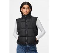 Steppweste PIECES "PCBEE NEW SHORT PUFFER VEST NOOS BC", Damen, Gr. XXL, schwarz, Steppware, Obermaterial: 100% Polyester, unifarben, normal, Westen Steppweste, Kunstfaser (97683068-XXL) schwarz