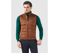 Steppweste PIERRE CARDIN, Herren, Gr. M, braun, 100% Lederimitat, normal, Westen Steppweste, Mit Frontreißverschluss (23303203-M) braun