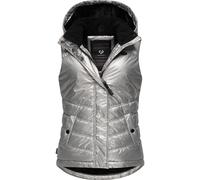 Steppweste RAGWEAR "Hesty Bling", Damen, Gr. M (38), grau (hellgrau), Obermaterial: 100% Nylon. Innenfutter: 100% Polyester. Wattierung: 100% Polyester, gerade hüftbedeckend, hoch geschlossener Aussch