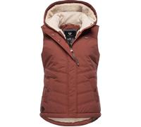 Ragwear Damen ärmellose Outdoorweste warme Winterjacke wasserdicht mit abnehmbarer Kapuze Hesty Intl Terracotta22 Gr. L