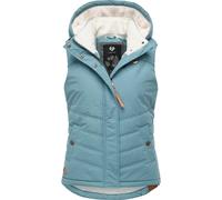 Steppweste RAGWEAR "Hesty", Damen, Gr. S (36), blau (graublau), Außenmaterial: 100% Polyester. Innenfutter: 100% Polyester. Wattierung: 100% Polyester, tailliert Po-bedeckend, hoch geschlossener Aussc