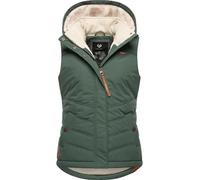 Ragwear Damen ärmellose Outdoorweste warme Winterjacke wasserdicht mit abnehmbarer Kapuze Hesty Intl Pine Green23 Gr. XS