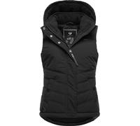 Ragwear Damen ärmellose Outdoorweste warme Winterjacke wasserdicht mit abnehmbarer Kapuze Hesty Intl Black22 Gr. XXL