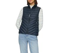 Steppweste S.OLIVER, Damen, Gr. 44, blau (navy), Steppware, Obermaterial: 100% Polyester. Futter: 100% Polyester, Strukturmuster, regular fit taillenbedeckt, Rundhals, Westen Steppweste, mit Stehkrage