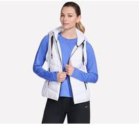 Steppweste SKECHERS "SKECHERS PERFORMANCE ELITE HOODED VEST", Damen, Gr. L, weiß, Obermaterial: 100% Polyester, Westen Steppweste (62781323-L) weiß