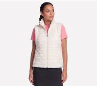 Steppweste SKECHERS "Women's Jacket", Damen, Gr. M, weiß (egret), Obermaterial: 62% Polyester, 38% Nylon, Westen Steppweste, ärmellose Steppweste, aus Polyester und Nylon (14482218-M) egret
