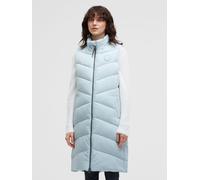 Steppweste SOCCX, Damen, Gr. 3XL, blau (cool sky), Web, Material: 90% Polyester, 10% Polyamid, Futter: 100% Polyamid, Füllung: 100% Polyester, unifarben, regular fit lang, Westen Steppweste, mit Zwei-