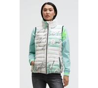 Steppweste SOCCX, Damen, Gr. L, weiß, Steppware, Material: 100% Polyamid, Futter: 100% Polyester, Füllung: 100% Polyester, bedruckt, slim fit normal, Westen Steppweste, mit integrierter Kapuze im Steh