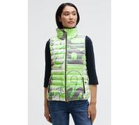 Steppweste SOCCX, Damen, Gr. M, grün (neon leaf), Steppware, Material: 100% Polyamid, Futter: 100% Polyester, Füllung: 100% Polyester, bedruckt, slim fit normal, Westen Steppweste, mit integrierter Ka
