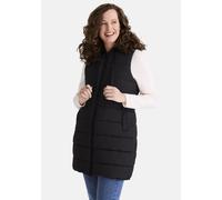 Steppweste STOOKER WOMEN "WANDA mit Kapuze Steppweste", Damen, Gr. 44/46, schwarz, 100% Polyester, slim fit lang, Westen Steppweste, Steppweste figurumspielend für Damen (45723329-L) schwarz