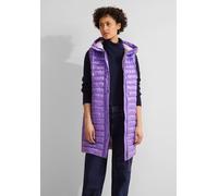 Street One Damen Lange Steppweste shiny lilac 34