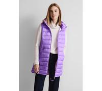 Steppweste STREET ONE, Damen, Gr. 44, lila (shiny lila), Stoff, Obermaterial: 100% Polyester; Futter: 100% Polyester; Füllung: 100% Polyester, unifarben, gerade Po-bedeckend, ohne Ausschnitt, Westen S