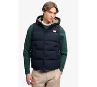 Steppweste SUPERDRY "HOOD SHORT EVEREST GILET", Herren, Gr. M, eclipse navy, Web, Obermaterial: 100% Nylon, unifarben, regular fit normal, Westen Steppweste, Regular Fit, mit Reißverschluss, aus Nylon