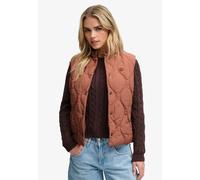 Steppweste SUPERDRY "ONION QUILT CRINKLE SNAP GILET", Damen, Gr. M, marron braun, Steppware, Obermaterial: 100% Nylon, unifarben, slim fit normal, Westen Steppweste, aus Nylon, Slim Fit, mit Reißversc