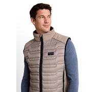 Steppweste TOM TAILOR, Herren, Gr. 3XL, beige (driftwood taupe), Steppware, Obermaterial: 100% Polyester. Futter: 100% Polyester, unifarben mit Farbeinsatz, regular fit hüftbedeckend, Rundhals, Westen
