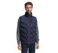 Steppweste TOM TAILOR, Herren, Gr. XL, blau (sky captain blau), Obermaterial: 100% Polyester. Futter: 100% Polyester, Strukturmuster, regular fit taillenbedeckt, Westen Steppweste, mit Reißverschluss