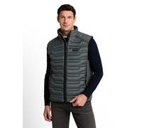 Steppweste TOM TAILOR, Herren, Gr. XL, grau (schwarzest olive), Steppware, Obermaterial: 100% Polyester. Futter: 100% Polyester, unifarben mit Farbeinsatz, regular fit hüftbedeckend, Rundhals, Westen