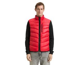 Steppweste TOM TAILOR, Herren, Gr. XL, salsa rot, Steppware, Obermaterial: 100% Polyester. Futter: 100% Polyester, unifarben, regular fit normal, Westen Steppweste, mit Taschen (72224242-XL) salsa rot
